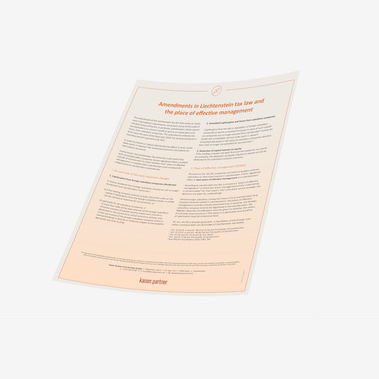 Änderungen im FL Steuerrecht (WA12)